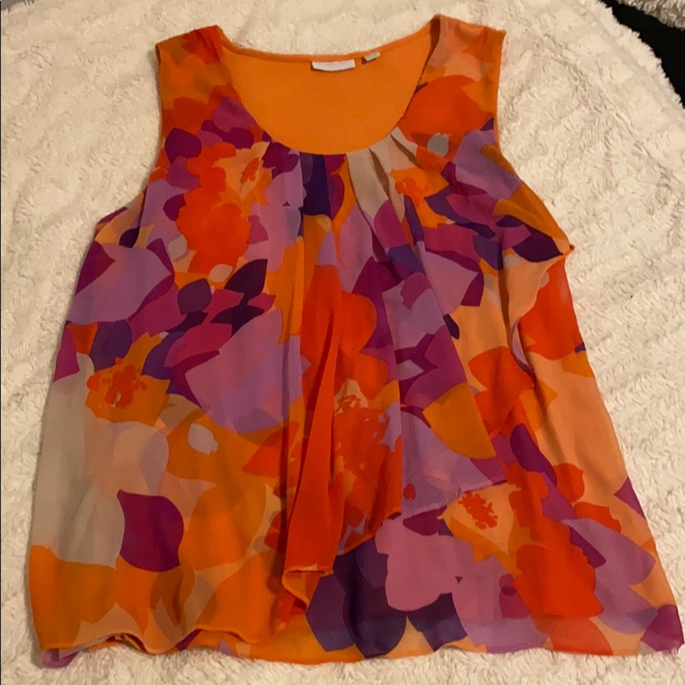Orange wide strap tank